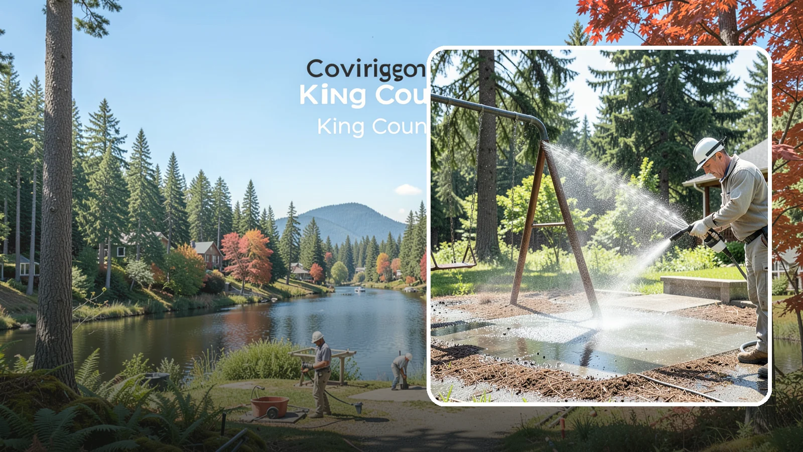 Swing Set Washing in Covington, King County, WA - Wash metal and wood swing sets to clear the mildew, rust film, and grime that build up outdoors.