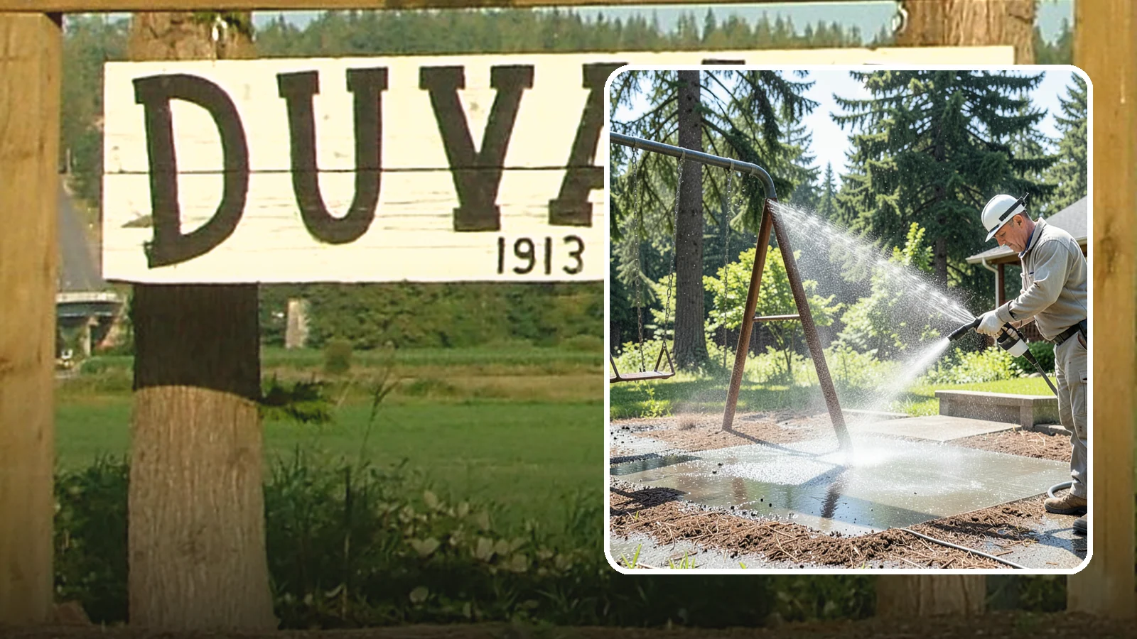 Swing Set Washing in Duvall, King County, WA - Wash metal and wood swing sets to clear the mildew, rust film, and grime that build up outdoors.