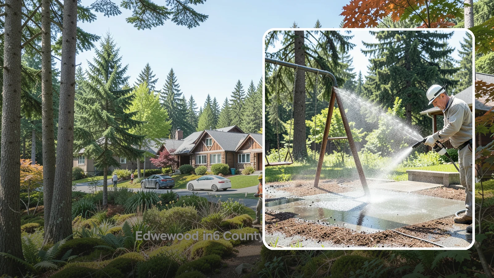 Swing Set Washing in Edgewood, Pierce County, WA - Wash metal and wood swing sets to clear the mildew, rust film, and grime that build up outdoors.