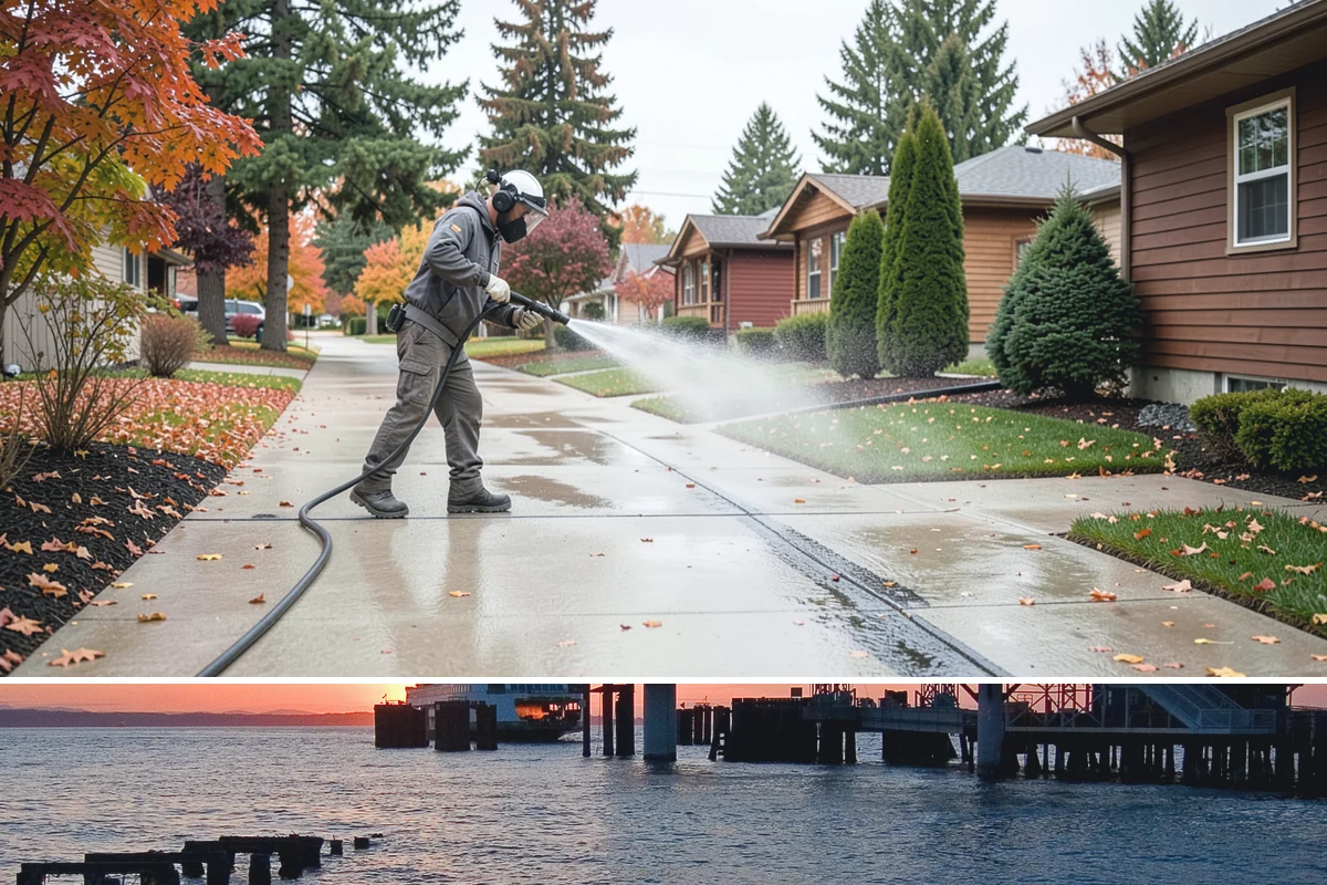 Swing Set Washing in Edmonds, Snohomish County, WA - Spring is the right time to wash off the winter's mildew and get the swing set ready for the active summer months.