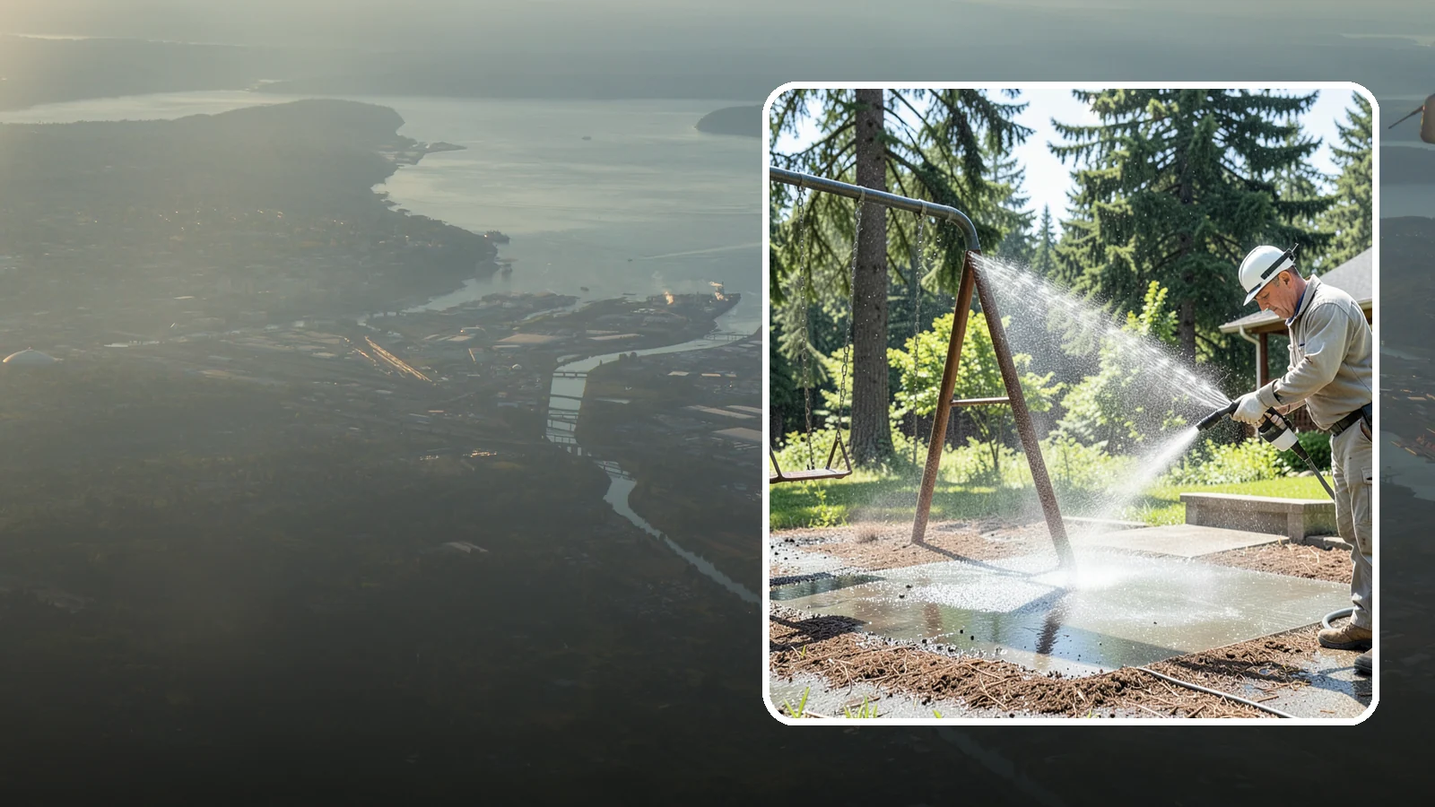 Swing Set Washing in Fife, Pierce County, WA - Wash metal and wood swing sets to clear the mildew, rust film, and grime that build up outdoors.