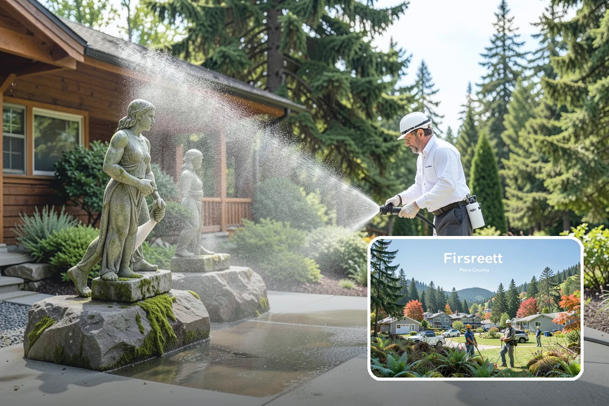 Swing Set Washing in Fircrest, Pierce County, WA - Clears mildew from wood frames and grime from metal