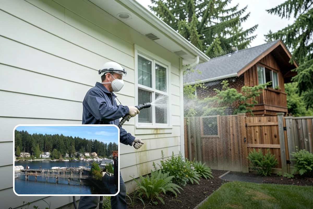 Swing Set Washing in Gig Harbor, Pierce County, WA - Clears mildew from wood frames and grime from metal