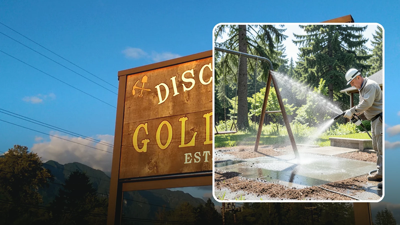 Swing Set Washing in Gold Bar, Snohomish County, WA - Wash metal and wood swing sets to clear the mildew, rust film, and grime that build up outdoors.