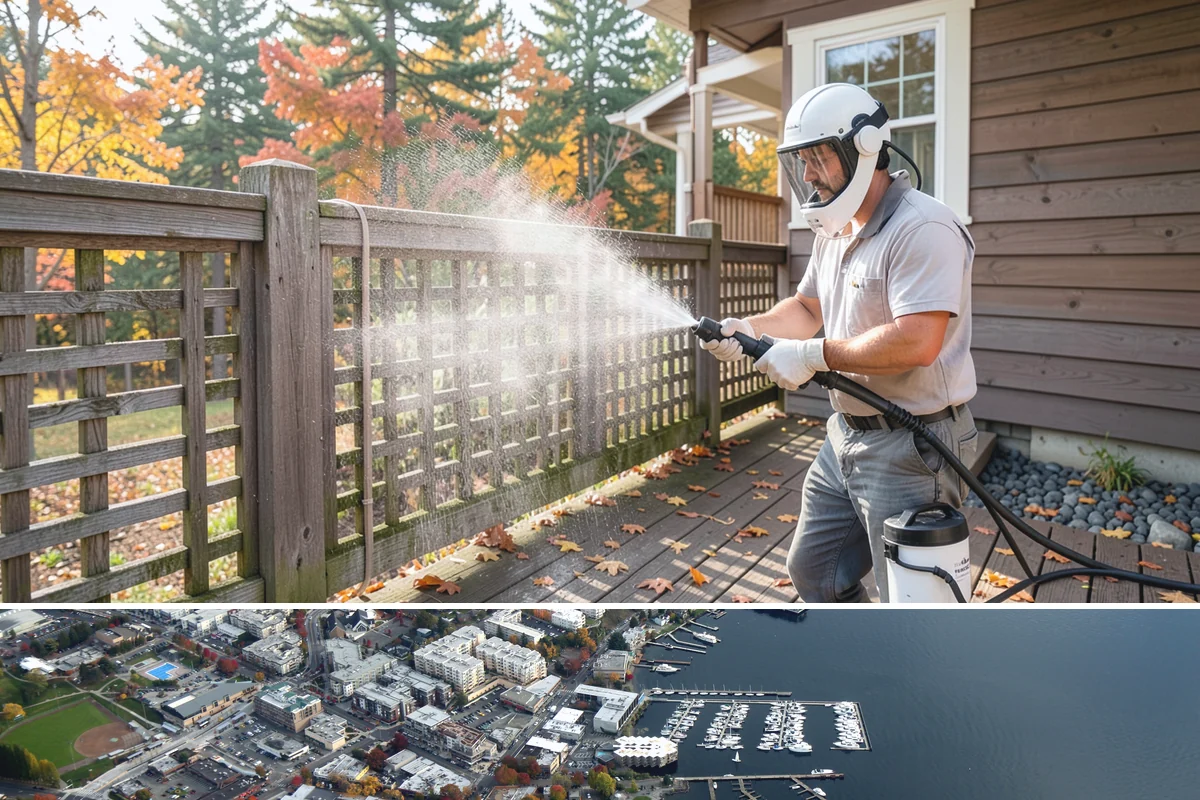 Swing Set Washing in Kirkland, King County, WA - Spring is the right time to wash off the winter's mildew and get the swing set ready for the active summer months.