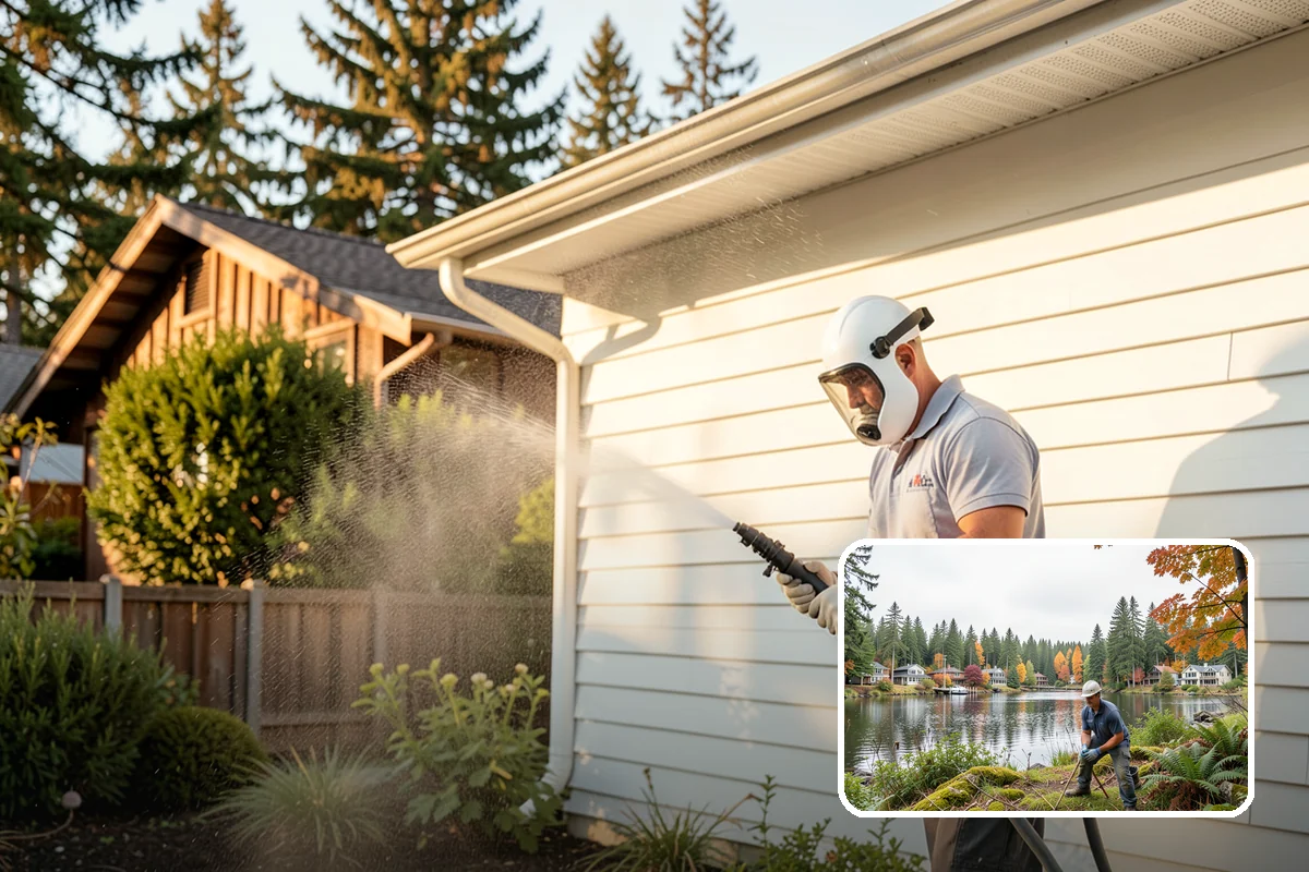 Swing Set Washing in La Conner, Skagit County, WA - Clears mildew from wood frames and grime from metal