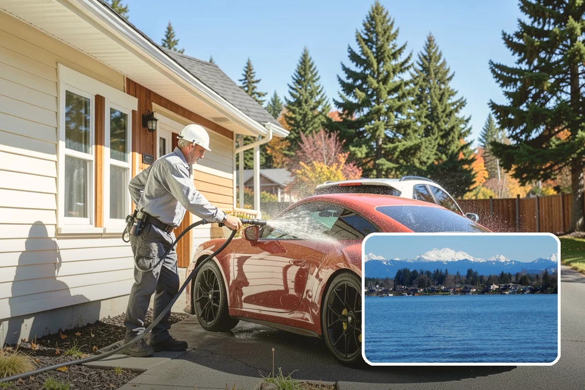 Swing Set Washing in Lake Stevens, Snohomish County, WA - Clears mildew from wood frames and grime from metal