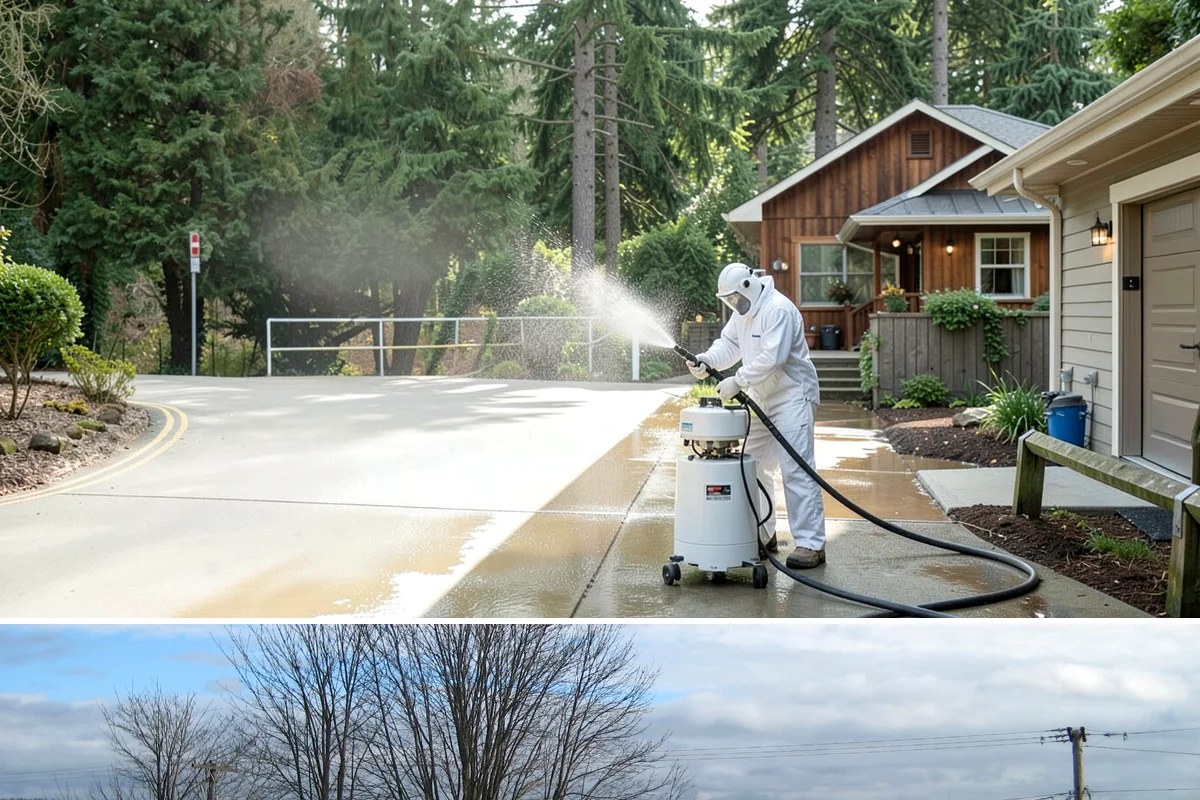 Swing Set Washing in Langley, Island County, WA - Spring is the right time to wash off the winter's mildew and get the swing set ready for the active summer months.