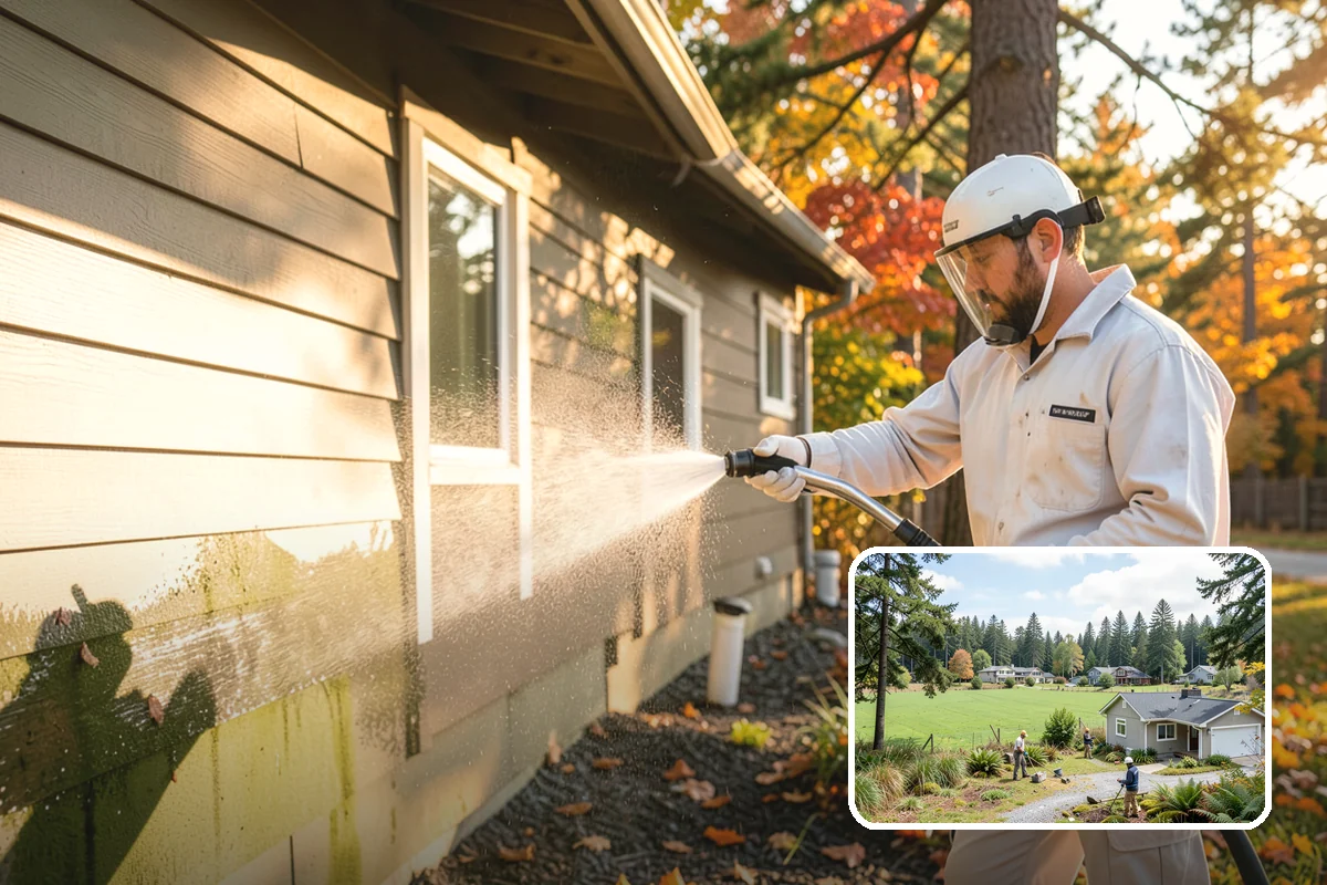 Swing Set Washing in Lyman, Skagit County, WA - Clears mildew from wood frames and grime from metal