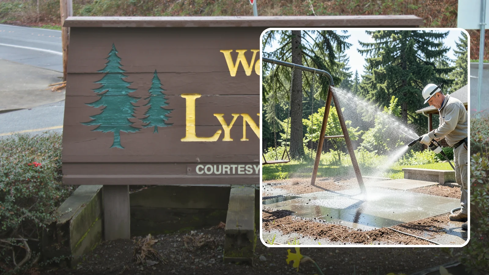 Swing Set Washing in Lynnwood, Snohomish County, WA - Wash metal and wood swing sets to clear the mildew, rust film, and grime that build up outdoors.