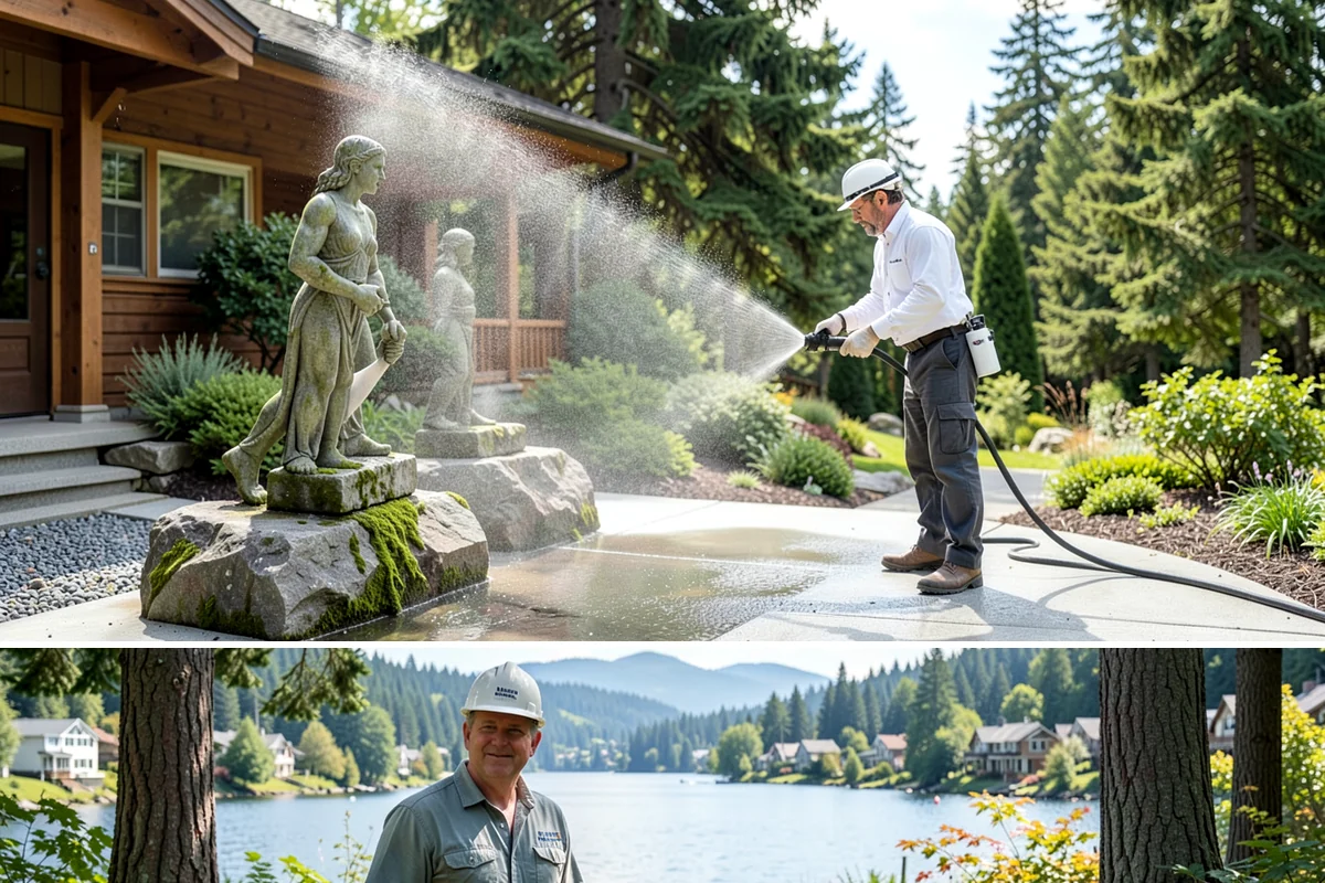Swing Set Washing in Milton, King County, WA - Spring is the right time to wash off the winter's mildew and get the swing set ready for the active summer months.