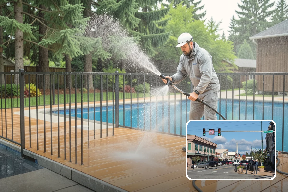 Swing Set Washing in Monroe, Snohomish County, WA - Clears mildew from wood frames and grime from metal