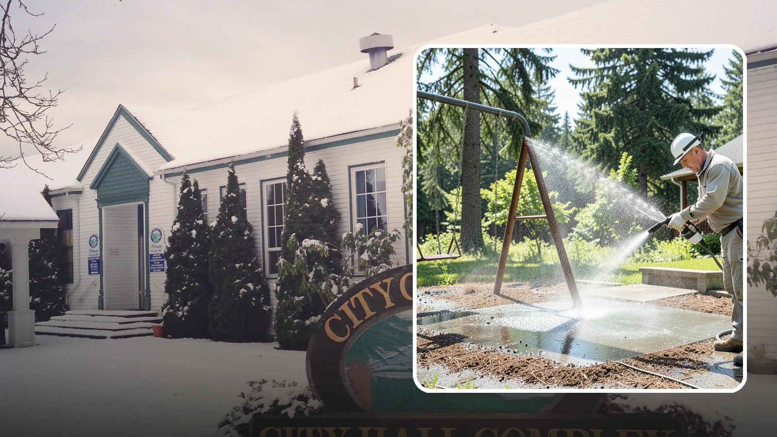 Swing Set Washing in Pacific, King County, WA - Wash metal and wood swing sets to clear the mildew, rust film, and grime that build up outdoors.