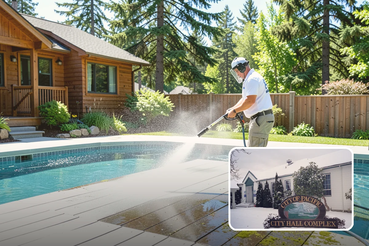 Swing Set Washing in Pacific, King County, WA - Clears mildew from wood frames and grime from metal