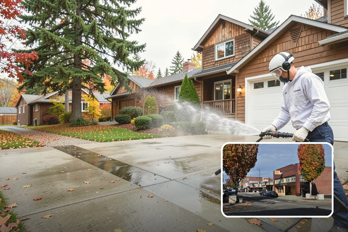 Swing Set Washing in Puyallup, Pierce County, WA - Clears mildew from wood frames and grime from metal