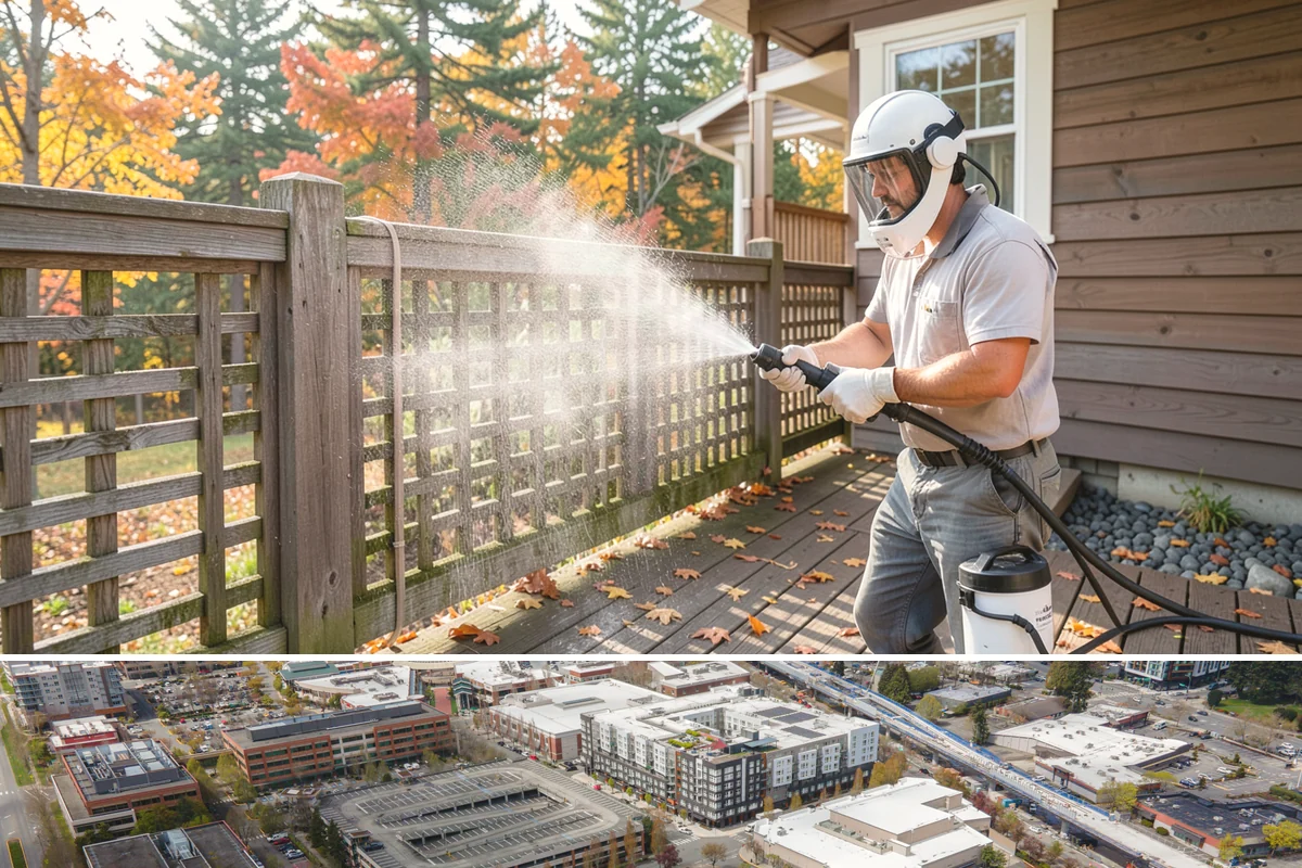 Swing Set Washing in Redmond, King County, WA - Spring is the right time to wash off the winter's mildew and get the swing set ready for the active summer months.