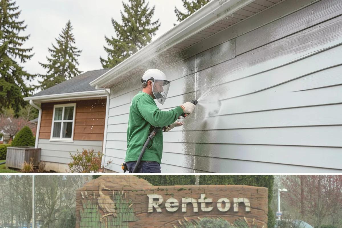 Swing Set Washing in Renton, King County, WA - Spring is the right time to wash off the winter's mildew and get the swing set ready for the active summer months.