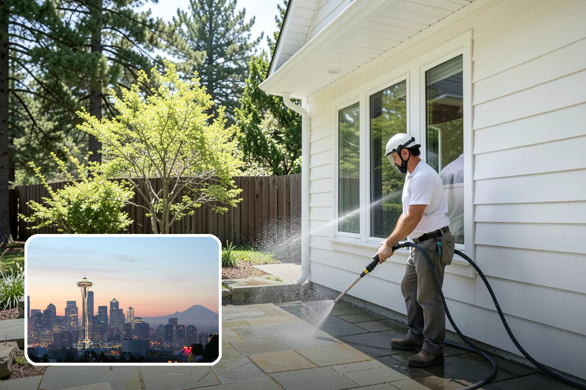 Swing Set Washing in Seattle, King County, WA - Clears mildew from wood frames and grime from metal