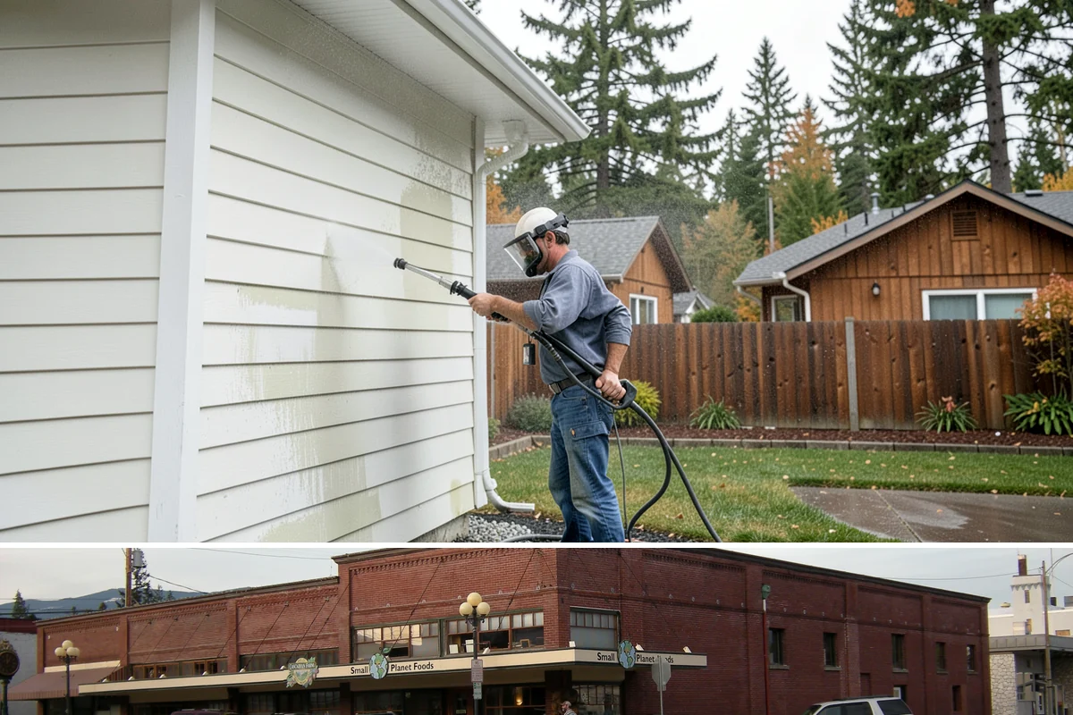 Swing Set Washing in Sedro-Woolley, Skagit County, WA - Spring is the right time to wash off the winter's mildew and get the swing set ready for the active summer months.