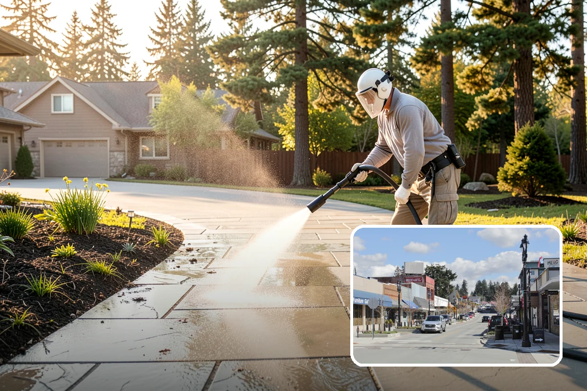 Tennis Court Cleaning in Bothell, King County, WA - Removes algae film without abrading the acrylic texture