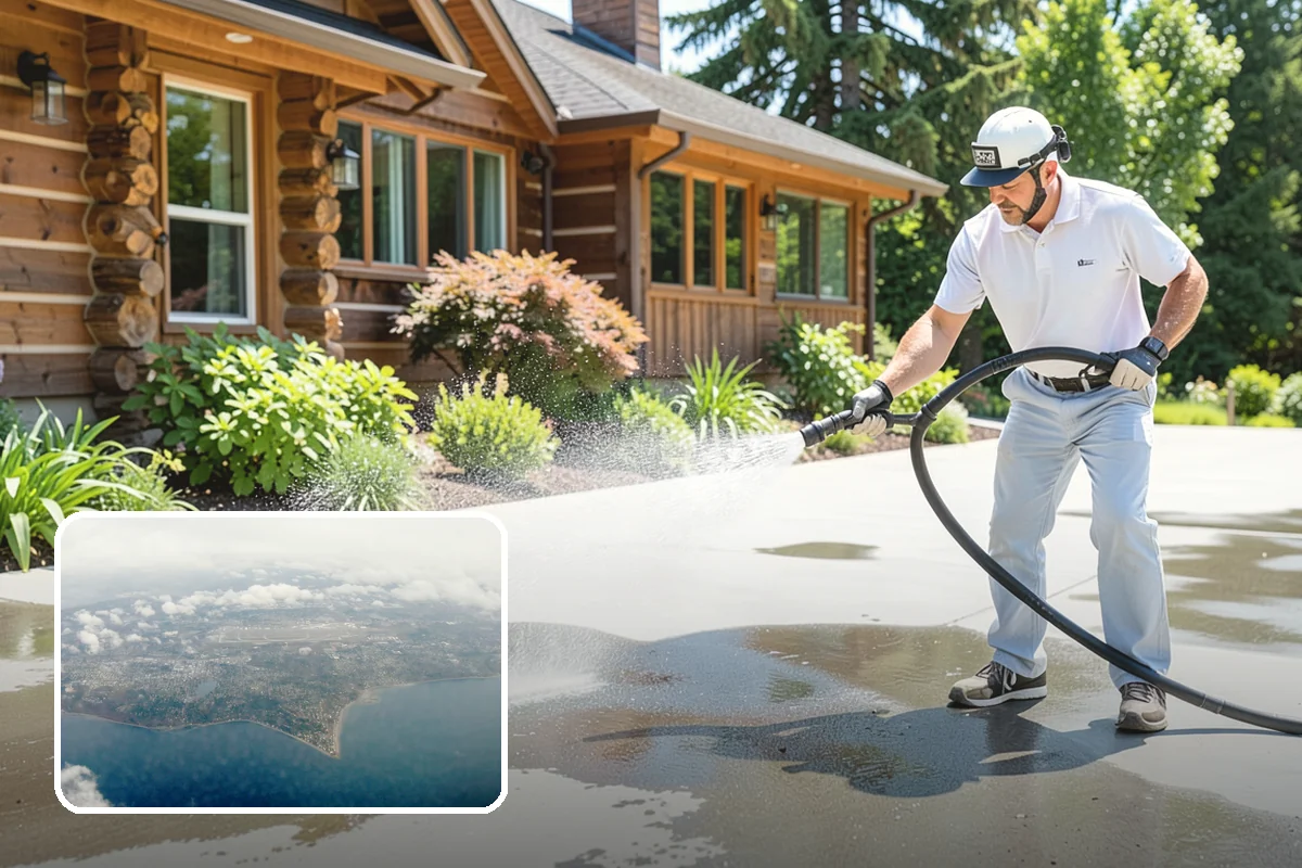 Tennis Court Cleaning in Burien, King County, WA - Removes algae film without abrading the acrylic texture