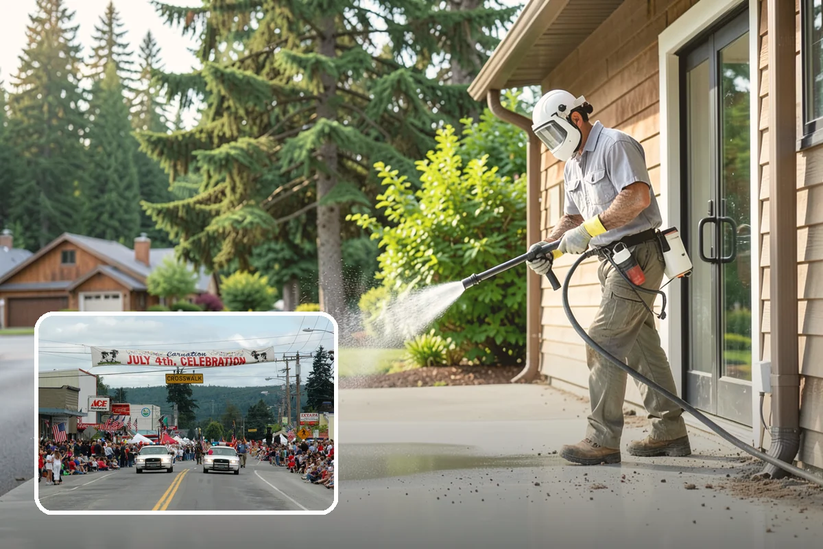Tennis Court Cleaning in Carnation, King County, WA - Removes algae film without abrading the acrylic texture