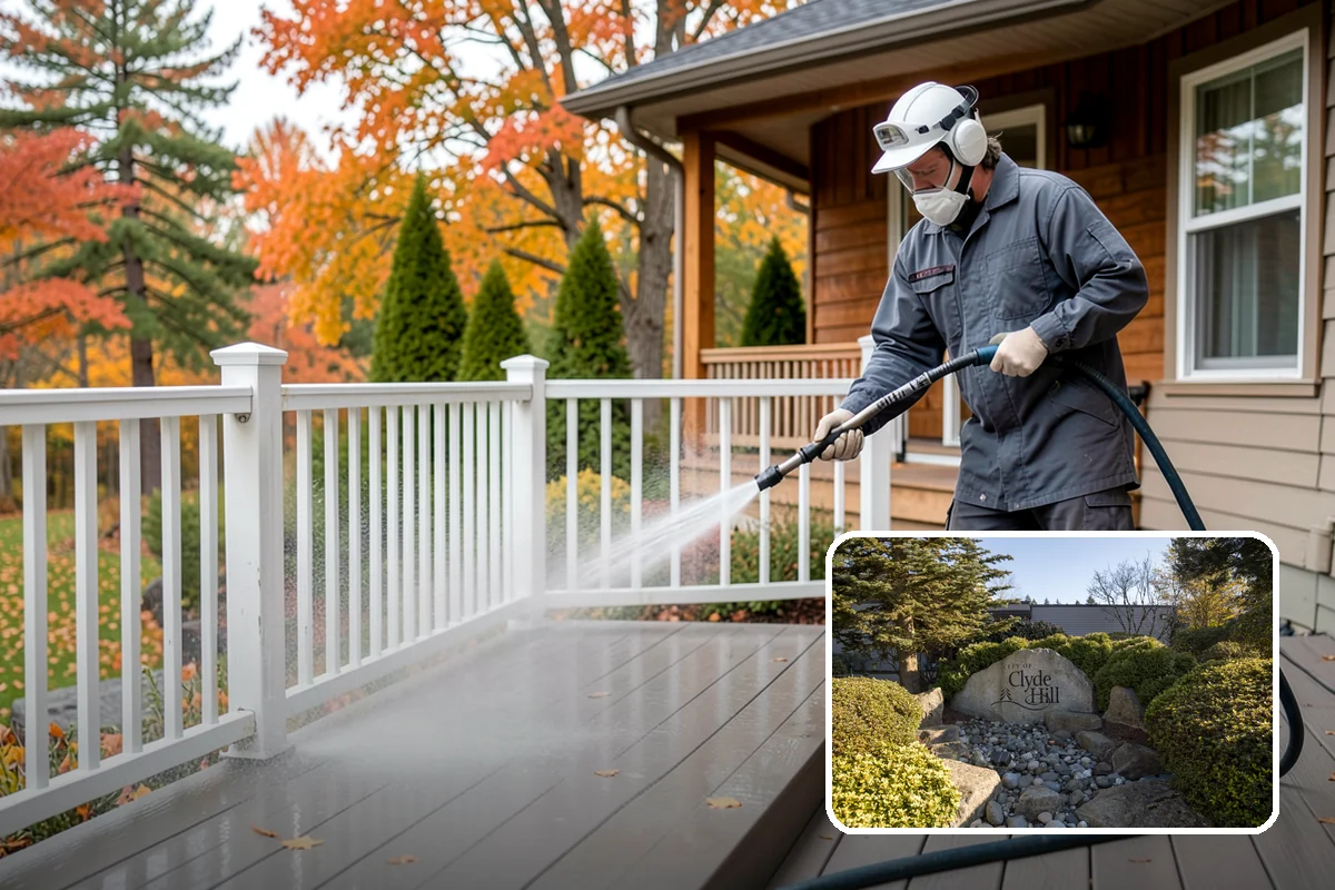 Tennis Court Cleaning in Clyde Hill, King County, WA - Removes algae film without abrading the acrylic texture