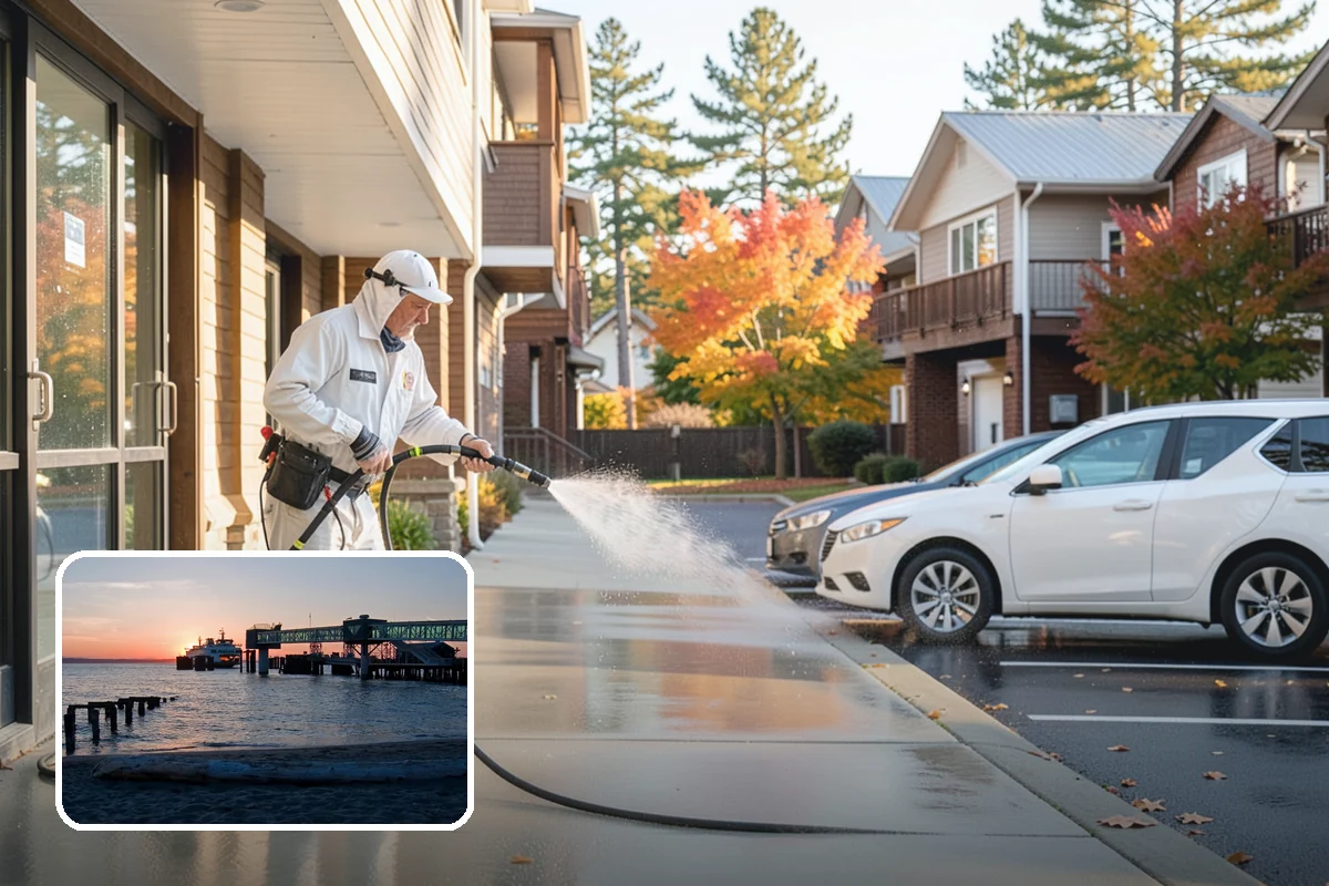 Tennis Court Cleaning in Edmonds, Snohomish County, WA - Removes algae film without abrading the acrylic texture