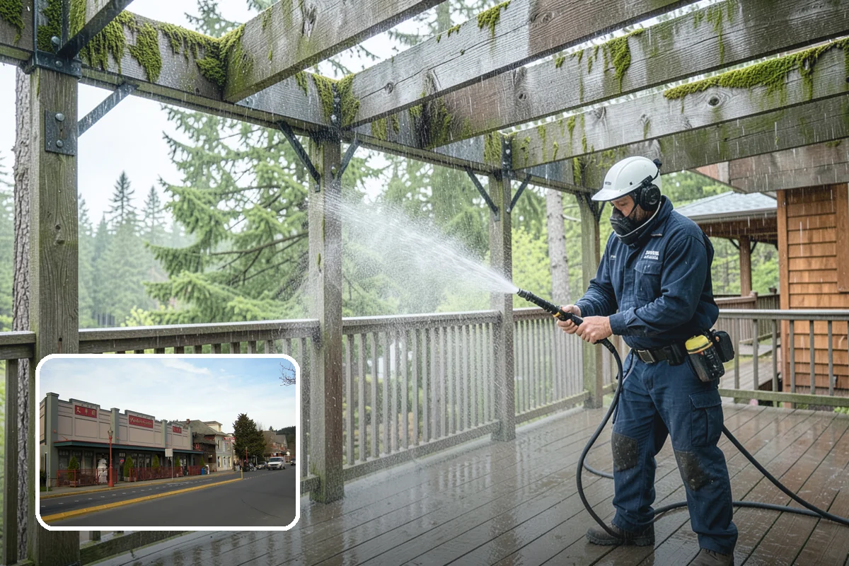 Tennis Court Cleaning in Issaquah, King County, WA - Removes algae film without abrading the acrylic texture