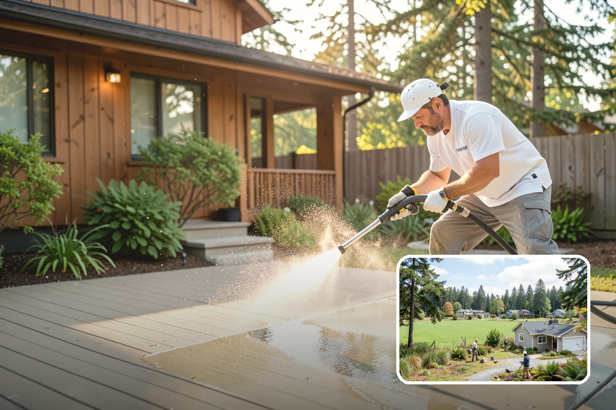 Tennis Court Cleaning in Lyman, Skagit County, WA - Removes algae film without abrading the acrylic texture