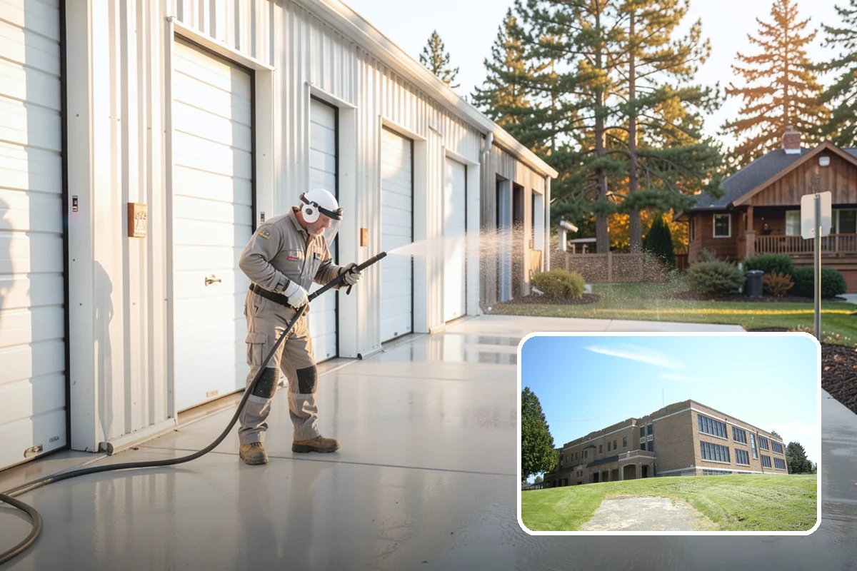 Tennis Court Cleaning in Maple Valley, King County, WA - Removes algae film without abrading the acrylic texture