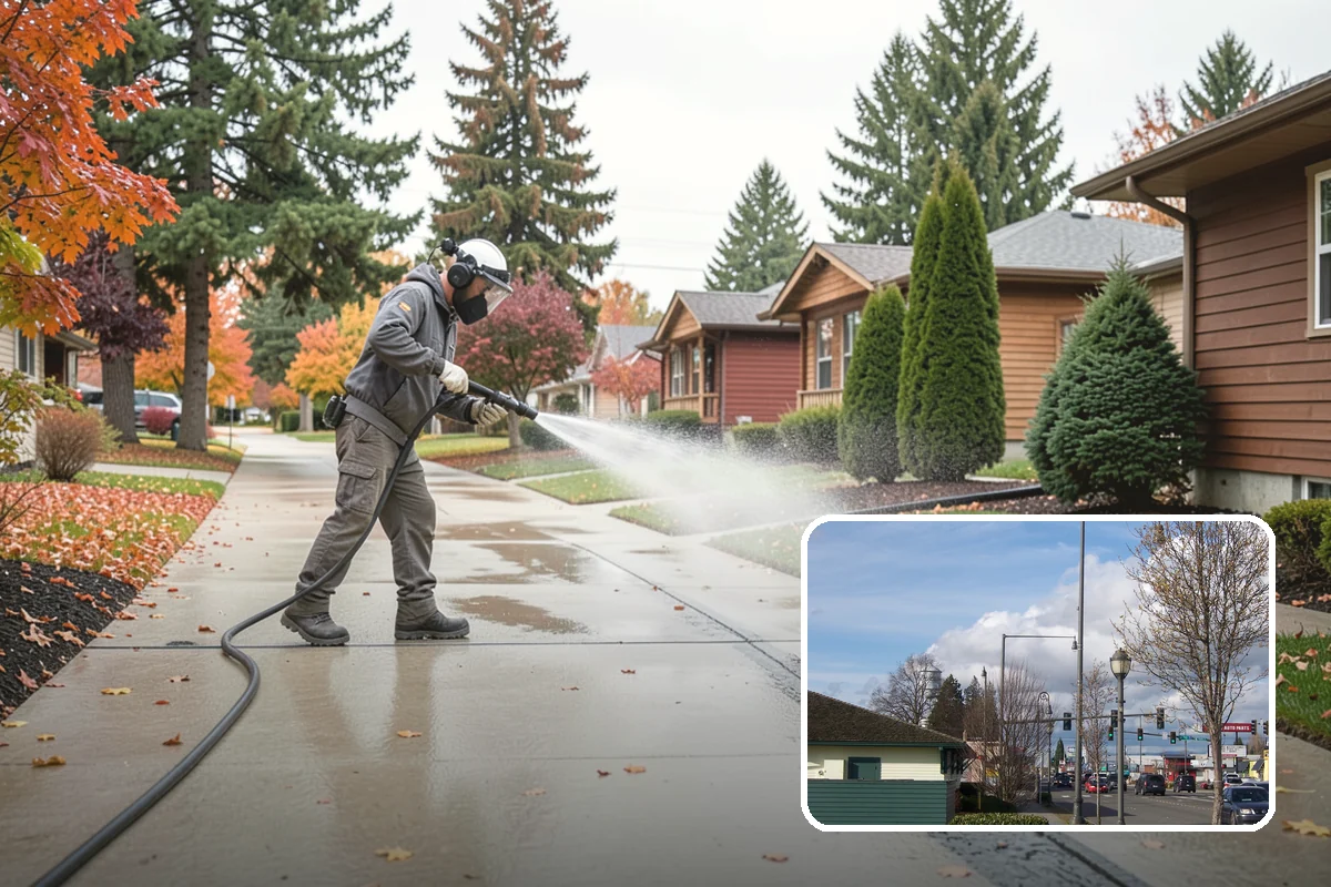 Tennis Court Cleaning in Marysville, Snohomish County, WA - Removes algae film without abrading the acrylic texture
