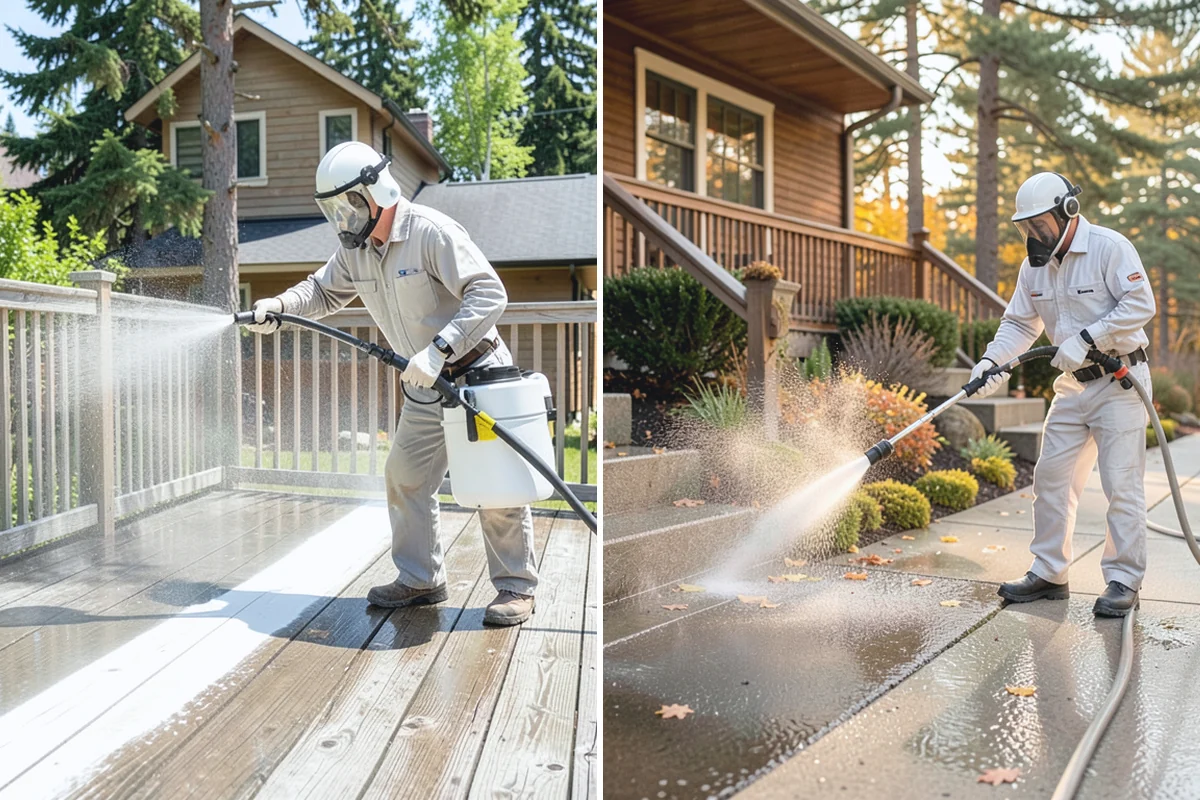 Tennis Court Cleaning in Medina, King County, WA - Sweep debris and inspect the coating condition
