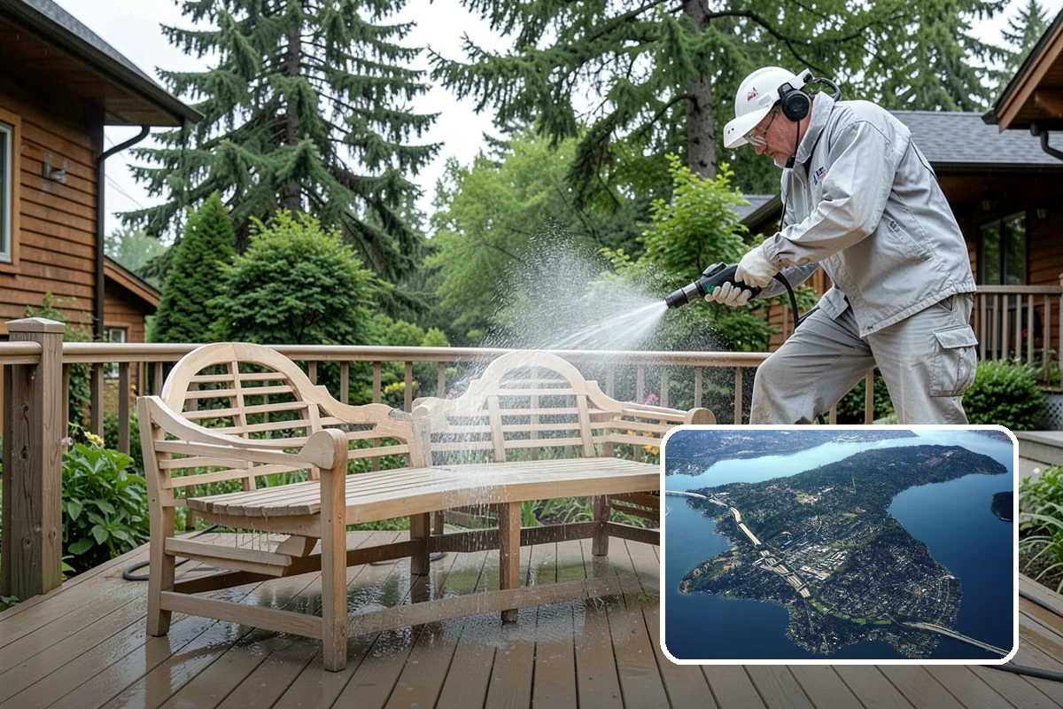 Tennis Court Cleaning in Mercer Island, King County, WA - Removes algae film without abrading the acrylic texture