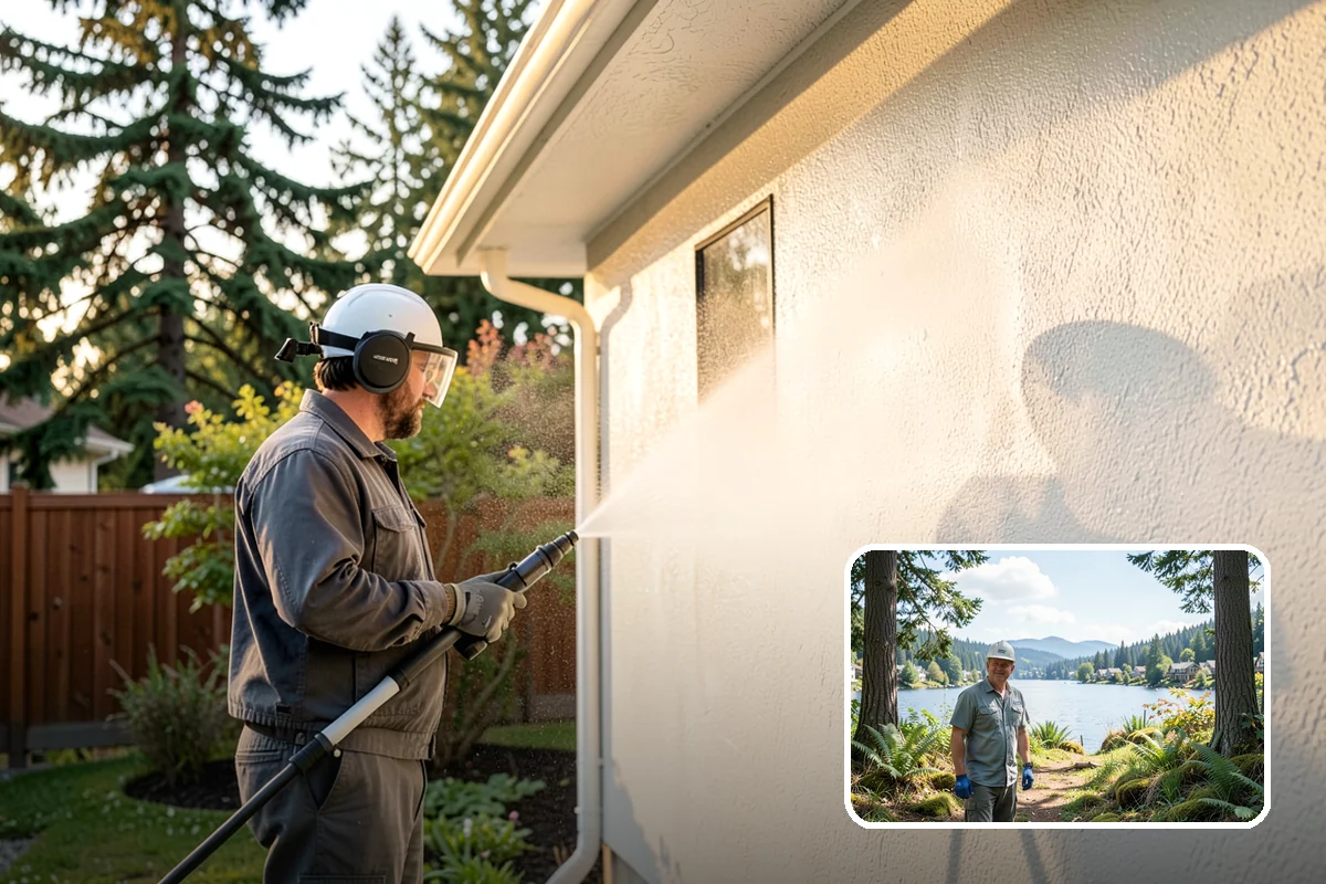 Tennis Court Cleaning in Milton, King County, WA - Removes algae film without abrading the acrylic texture