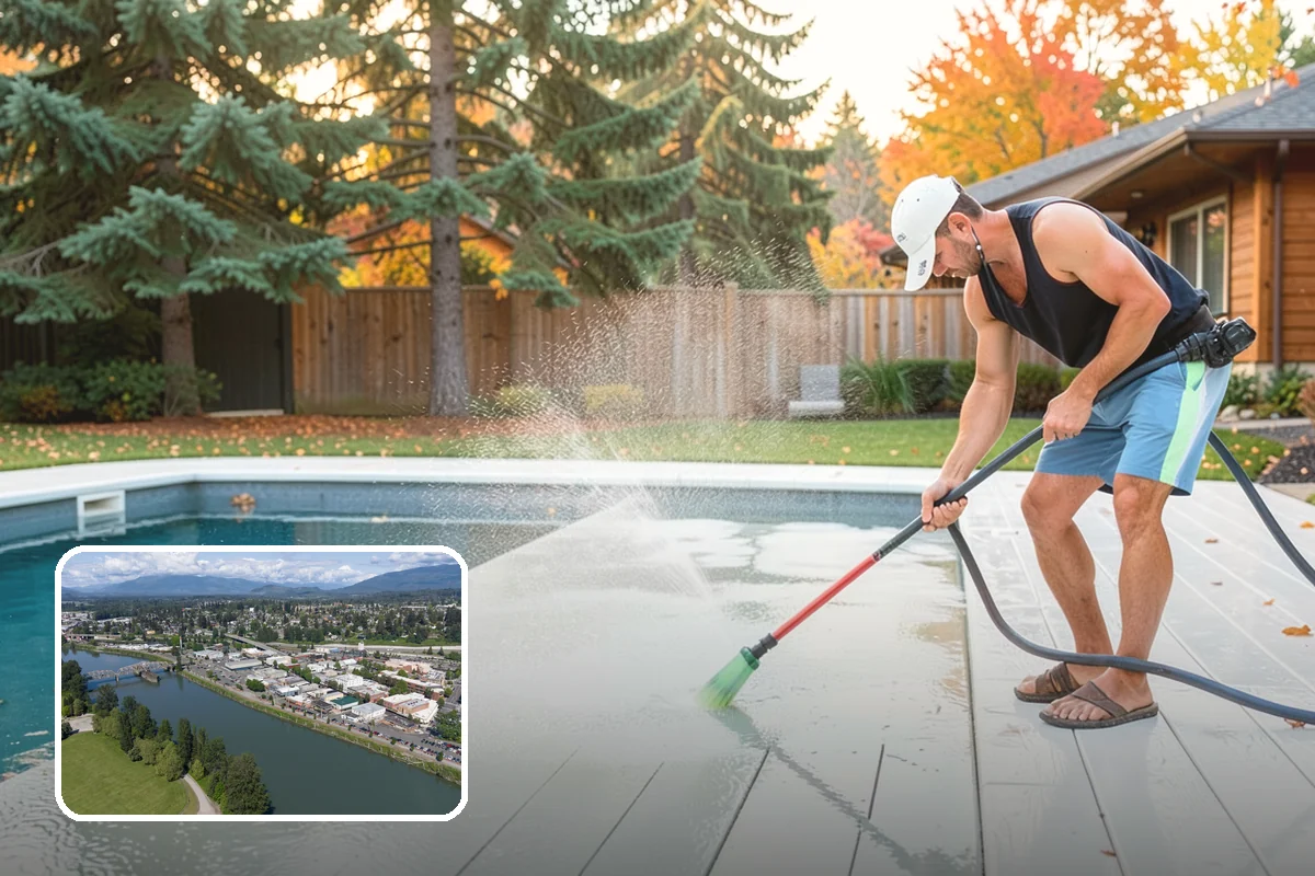 Tennis Court Cleaning in Mount Vernon, Skagit County, WA - Removes algae film without abrading the acrylic texture