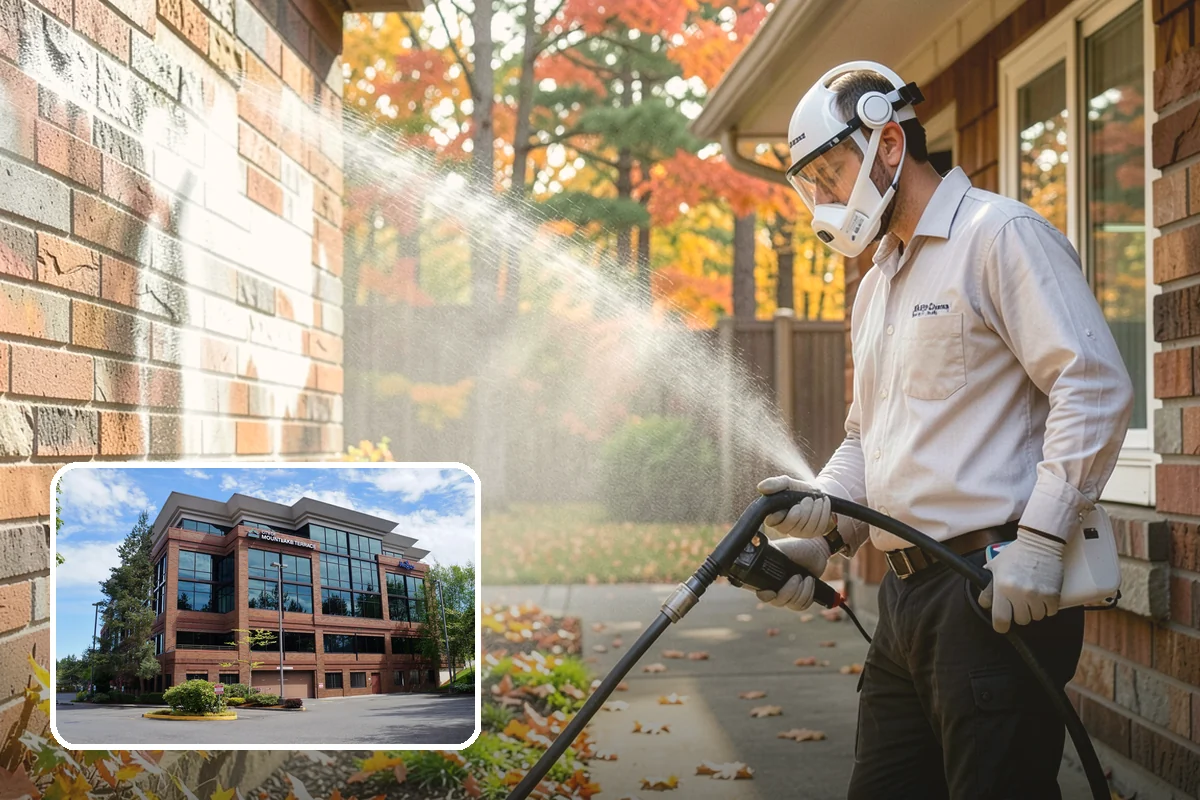Tennis Court Cleaning in Mountlake Terrace, Snohomish County, WA - Removes algae film without abrading the acrylic texture