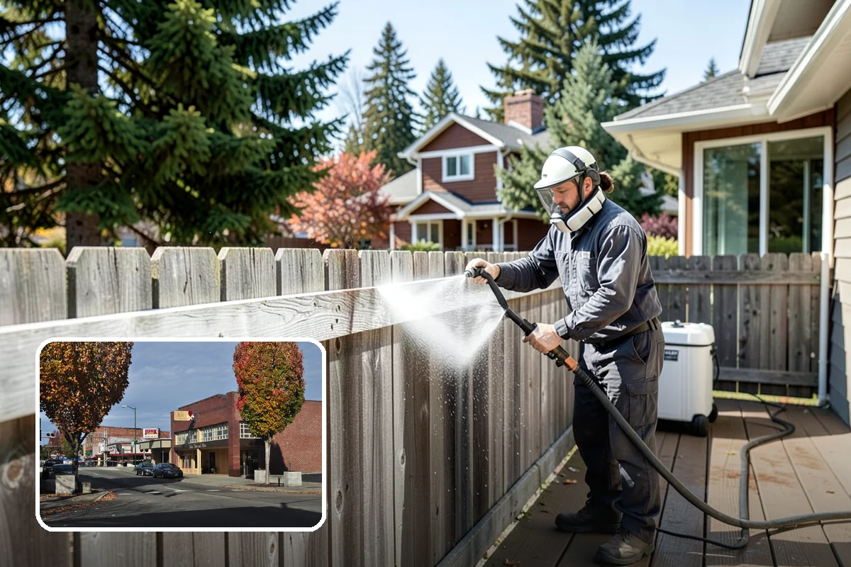 Tennis Court Cleaning in Puyallup, Pierce County, WA - Removes algae film without abrading the acrylic texture
