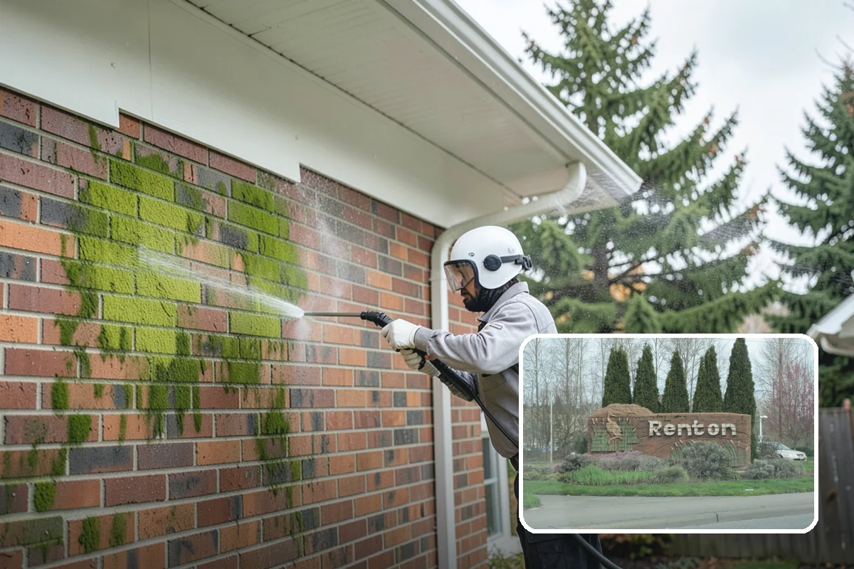 Tennis Court Cleaning in Renton, King County, WA - Removes algae film without abrading the acrylic texture