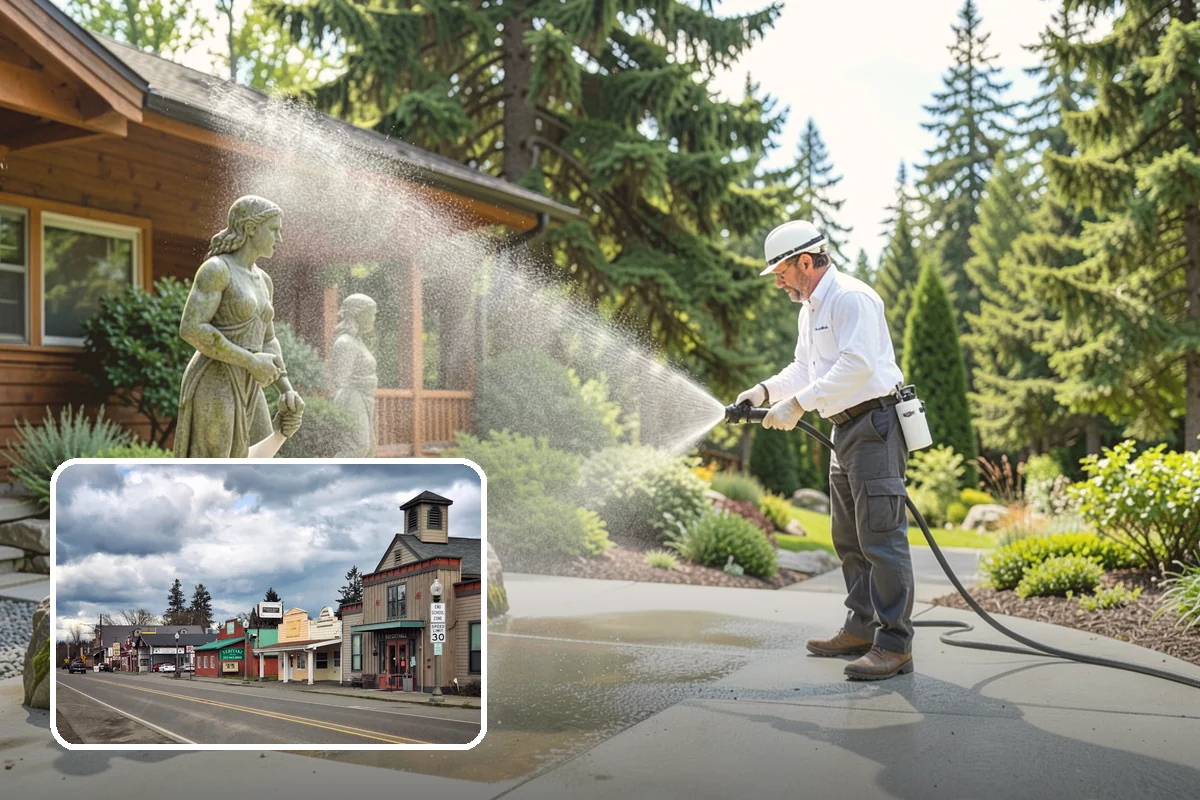 Tennis Court Cleaning in Roy, Pierce County, WA - Removes algae film without abrading the acrylic texture