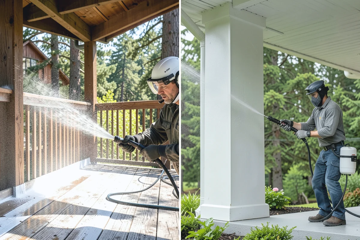 Tennis Court Cleaning in Roy, Pierce County, WA - Sweep debris and inspect the coating condition