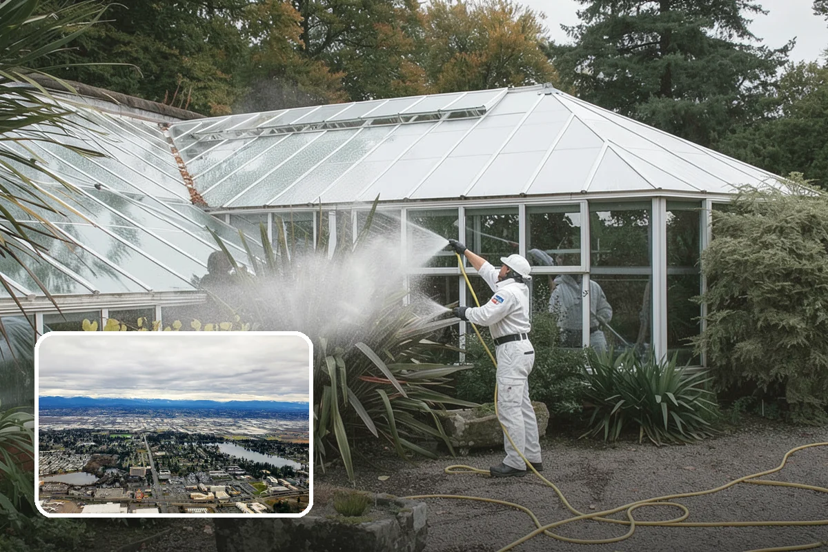 Tennis Court Cleaning in SeaTac, King County, WA - Removes algae film without abrading the acrylic texture