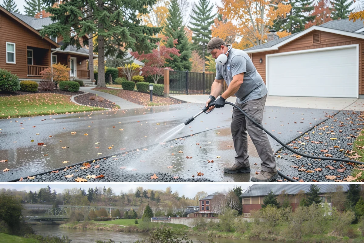 Tennis Court Cleaning in Tukwila, King County, WA - Schedule tennis court cleaning in early summer so the surface is dry, gripped, and ready for peak play.