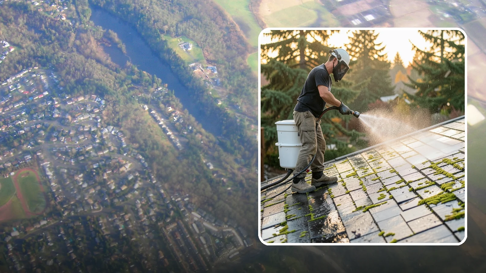 Tile Roof Cleaning in Algona, King County, WA - Detailed cleaning for concrete and clay tile roofs that clears moss and algae from every contour and valley.