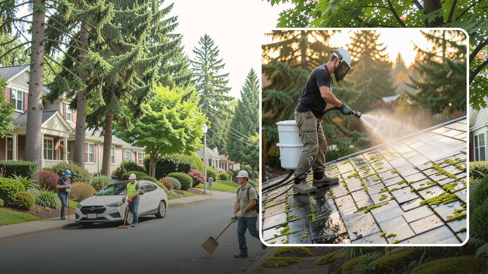 Tile Roof Cleaning in Beaux Arts Village, King County, WA - Detailed cleaning for concrete and clay tile roofs that clears moss and algae from every contour and valley.