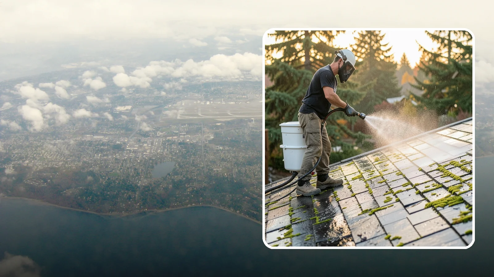 Tile Roof Cleaning in Burien, King County, WA - Detailed cleaning for concrete and clay tile roofs that clears moss and algae from every contour and valley.