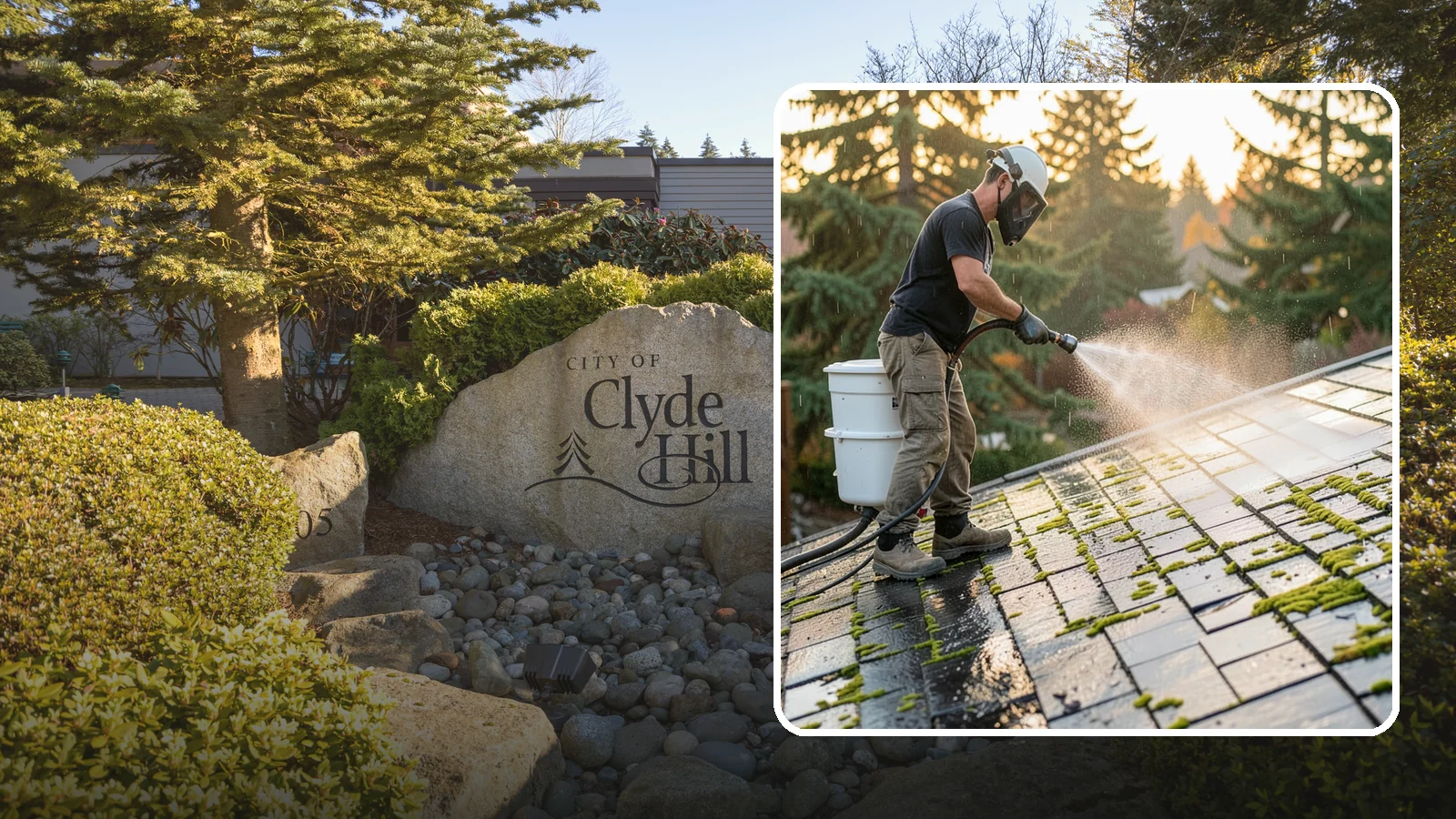 Tile Roof Cleaning in Clyde Hill, King County, WA - Detailed cleaning for concrete and clay tile roofs that clears moss and algae from every contour and valley.