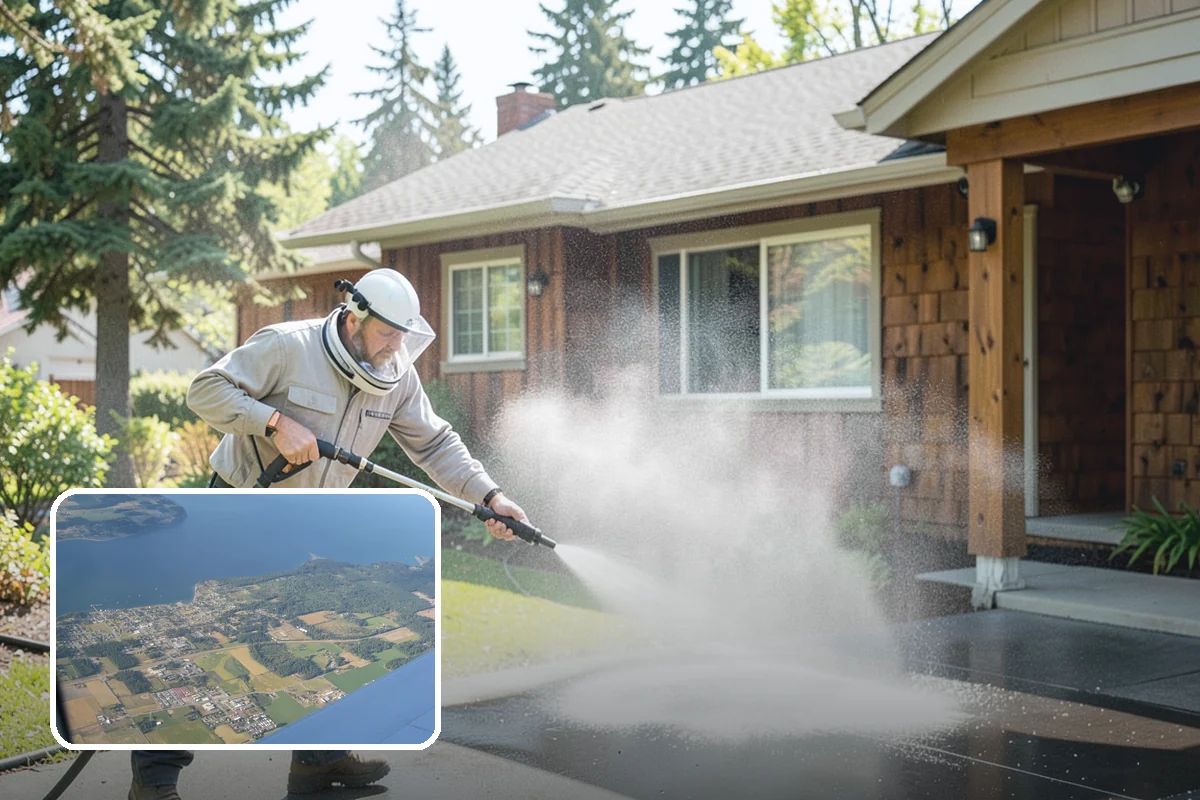 Tile Roof Cleaning in Coupeville, Island County, WA - Clears moss and algae from porous tile without cracking the surface