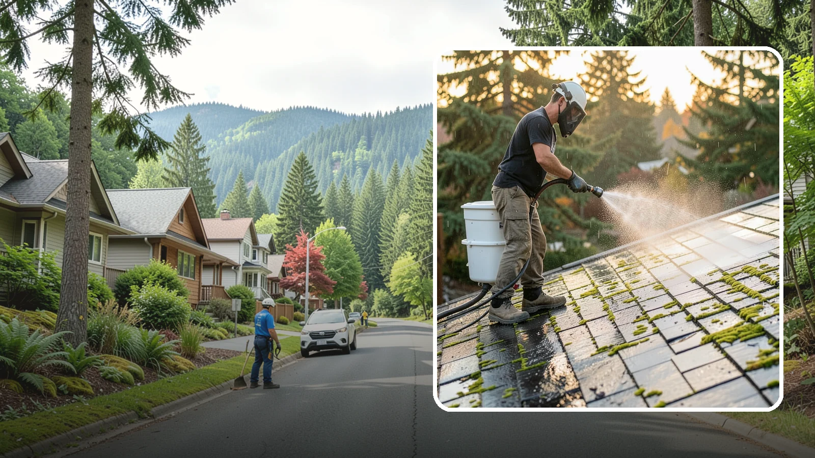 Tile Roof Cleaning in Darrington, Snohomish County, WA - Detailed cleaning for concrete and clay tile roofs that clears moss and algae from every contour and valley.