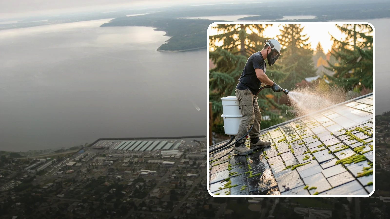 Tile Roof Cleaning in Des Moines, King County, WA - Detailed cleaning for concrete and clay tile roofs that clears moss and algae from every contour and valley.